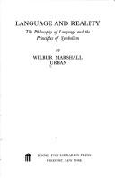 Cover of Language and reality by Wilbur Marshall Urban