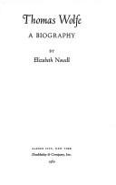 Cover of Thomas Wolfe by Elizabeth Nowell