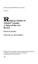 Front cover of Religious Studies in Atlantic Canada by Paul W. R. Bowlby