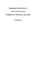 Front cover of Germain Nouveau's symbolist poetry, 1851-1920 by Germain Nouveau