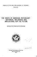 Front cover of The Roots of American psychology : historical influences and implications for the future by Robert W. Rieber