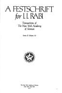 Front cover of Festschrift for I.I. (Transactions of the New York Academy of Sciences. Series 2, Vol 38) by Unknown