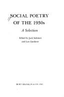 Front cover of Social poetry of the 1930s by Jack Salzman