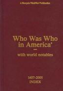 Cover of Who Was Who in America: With World Notables by Marquis Who's Who