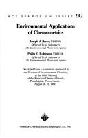Front cover of Environmental applications of chemometrics by Joseph J. Breen