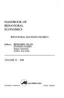 Front cover of Handbook of behavioral economics by Benjamin Gilad
