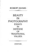 Front cover of Beauty in photography by Robert Adams