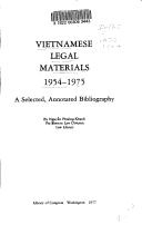 Front cover of Vietnamese legal materials, 1954-1975 by Phương-Khanh Nguyẽ̂n