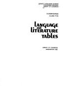 Cover of Classification. Class P. Subclasses P-PZ. Language and literature tables by Library of Congress. Subject Cataloging Division.