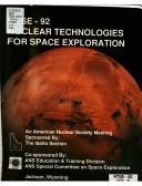 Front cover of Nuclear Technologies for Space Exploration Proceedings, Jackson Hole, Wy, August 1992 by Unknown