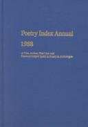 Cover of Poetry Index Annual for 1988 by Inc Staff Roth Publishing