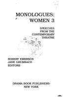 Cover of Monologues, women, 3 by Robert Emerson