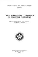 Front cover of Third International Conference on Collective Phenomena by International Conference on Collective Phenomena Moscow 1978.