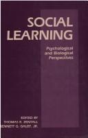 Cover of Social Learning by Thomas R. Zentall