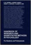 Front cover of Handbook of research and quantitative methods in psychology by R.M. Yaremko