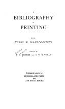 Cover of A bibliography of printing by E. C. Bigmore