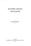 Cover of Matthew Arnold and Goethe by Simpson, James