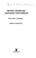 Cover of Bionis Smyrnaei: Adonidis Epitaphium by Marco Fantuzzi