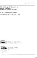 Front cover of The challenge for research in higher education by Alan W. Lindsay