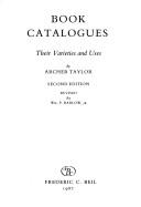 Cover of Book catalogues by Taylor, Archer