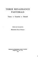 Front cover of Three Renaissance pastorals by Elizabeth Story Donno