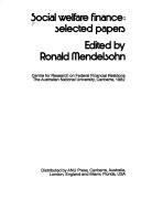 Front cover of Social welfare finance by Ronald Mendelsohn
