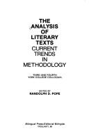 Front cover of The analysis of literary texts by Randolph D. Pope