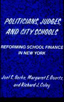 Front cover of Politicians, judges, and city schools by Joel S. Berke
