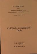 Cover of Al-Kashī's geographical table by E. S. Kennedy