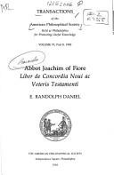 Cover of Liber de concordia Novi ac Veteris Testamenti by Joachim of Fiore