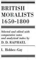 Front cover of British moralists, 1650-1800 by D. D. Raphael