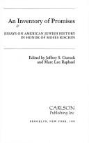 Front cover of An Inventory of Promises: Essays on American Jewish History by Unknown