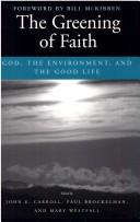 Front cover of The Greening of Faith by Bill McKibben