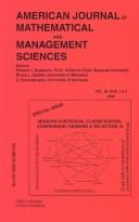 Front cover of Modern Statistical Classification, Comparison, Ranking and Selection, Part Iii, With Applications in Signal Processing, Banking, and Marketing (The American ... in Mathematical and Management Sciences) by Unknown
