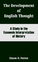 Cover of The development of English thought by Simon N. Patten
