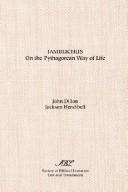 Front cover of On the Pythagorean way of life by Iamblichus