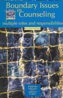 Front cover of Boundary issues in counseling by Barbara Herlihy
