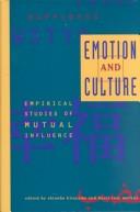 Cover of Emotion and culture by Hazel Markus