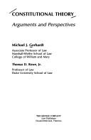 Cover of Constitutional theory by Michael J. Gerhardt