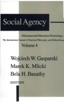 Front cover of Social agency by Wojciech Gasparski