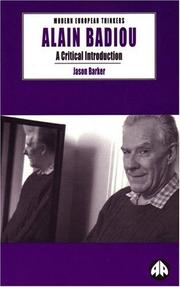 Cover of Alain Badiou by Jason Barker