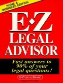Front cover of d The E-Z Legal Advisor by Legal E-Z