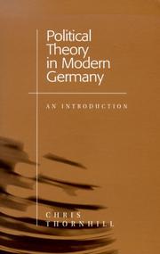 Front cover of Political Theory in Modern Germany by Chris Thornhill