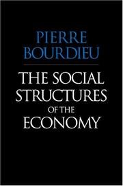 Front cover of The social structures of the economy by Pierre Bourdieu