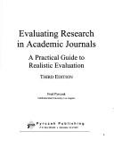 Front cover of Evaluating Research in Academic Journals by Fred Pyrczak