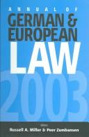 Front cover of Annual of German and European Law by Russell A. Miller