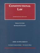 Front cover of 2000 supplement, Constitutional law, thirteenth edition by Gerald Gunther