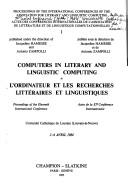 Front cover of Computers in literary and linguistic computing by Association for Literary and Linguistic Computing. International Conference