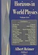 Front cover of Horizons in world physics by Albert Reimer