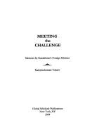 Front cover of Meeting the challenge by K. K. Tokaev